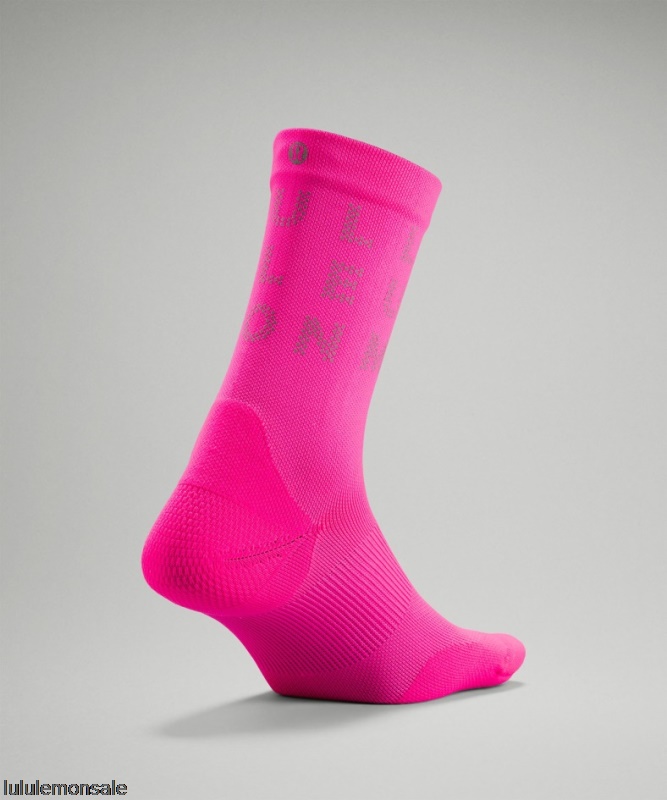 Lululemon Damen DELULU452 | Highlight Pink Powerstride Crew Socke Reflective